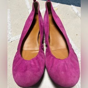 J Crew Suede Round Toe Ballet Flats Suede Cece ballet flats- Size 10